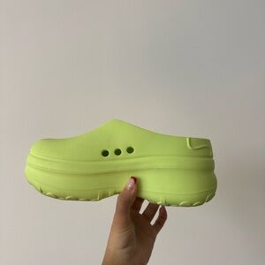 Adidas Adifoam Stan Smith Mule Neon Green size 7